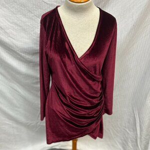 Maroon faux suede dress